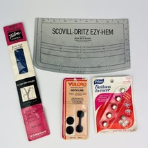 Vintage SCOVILL-DRITZ EZY-HEM Gauge Lot With Other Vintage Sewing Supplies - £9.90 GBP