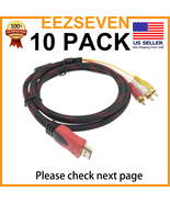 10 Pack 1080P HDMI Male To 3 RCA Video Audio AV Converter Adapter Cable ... - $19.99