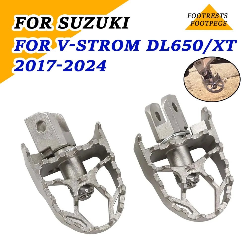 Motorcycle Footrests Footpegs Foot Rests Pegs Plate Pedal For SUZUKI DL650 - $58.73