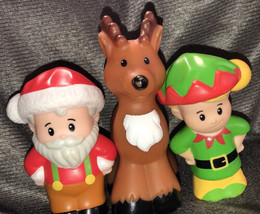 Santa Elf Reindeer Fisher Price Lot Set Htf Holiday Little People - $21.00