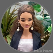 Cream Color Glass Bead Dangle Doll Earrings Barbie • 11-12” Fashion Doll Jewelry - £4.68 GBP