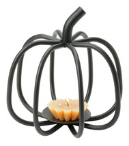 Pumpkin Candle Holder - Solid Wrought Iron Halloween Decoration Tea Light Stand - £23.97 GBP