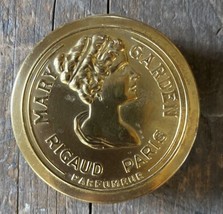 Mary Garden Rigaud Paris Parfumeur Embossed Brass Tin Compact Mirror - £39.29 GBP