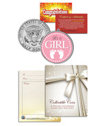 &quot;It&#39;s a Girl&quot; Baby Gift  Keepsake JFK Kennedy Half Dollar US Coin - $236.75 MXN