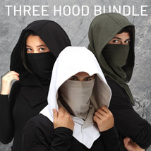 THREE Assassin Ninja Mask Hoods Ren Faire Comic Con Dnd Festival Costume... - $74.99