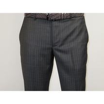 Men Suit BERLUSCONI Turkey 100% Italian Wool Super 180's Vested #Ber2 Charcoal image 12