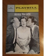 Playbill~ Never Too Late~ The Playhouse Paul Ford, Maureen O'sullivan, 1963 - $5.93