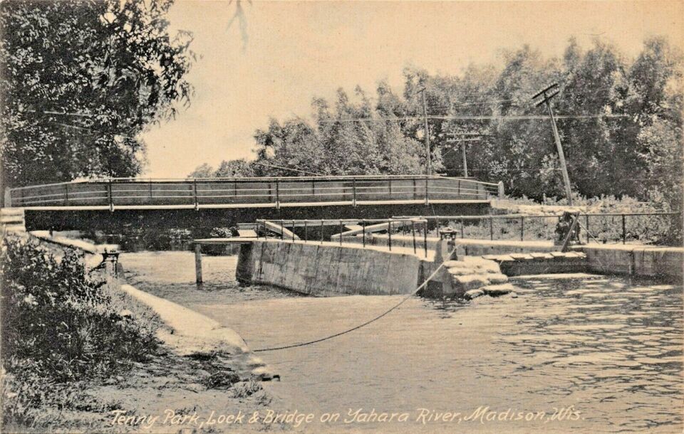 Primary image for Madison Wi-Tenney Park Lock & Yahara Bridge RIVER-1908 Postal Photo Photograp...