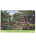 Vtg Postcard-Garden-Old Kentucky Home-Bardstown-John Adams 2c Stamp-Line... - £1.72 GBP