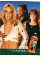Britney Spears teen magazine pinup clipping Herbal Essences Add 90&#39;s Tee... - £1.56 GBP