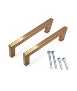 COLLINETS 4-1/4 Inch Modern Square Cabinet Pulls, Pack of 4 Polished Gol... - $35.69+