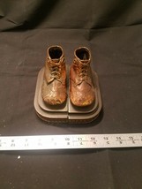 Pair Vintage Antique Baby Booties Shoe Bookends Nursery Decor MCM - £18.01 GBP