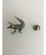 Crocodile Pewter Lapel Pin Badge Handmade In UK - $139.93 MXN
