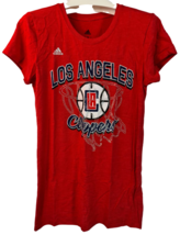 Adidas Donna Los Angeles Tagliaunghie Bling Rete Manica Corta T-Shirt, Rosso, S - $18.96