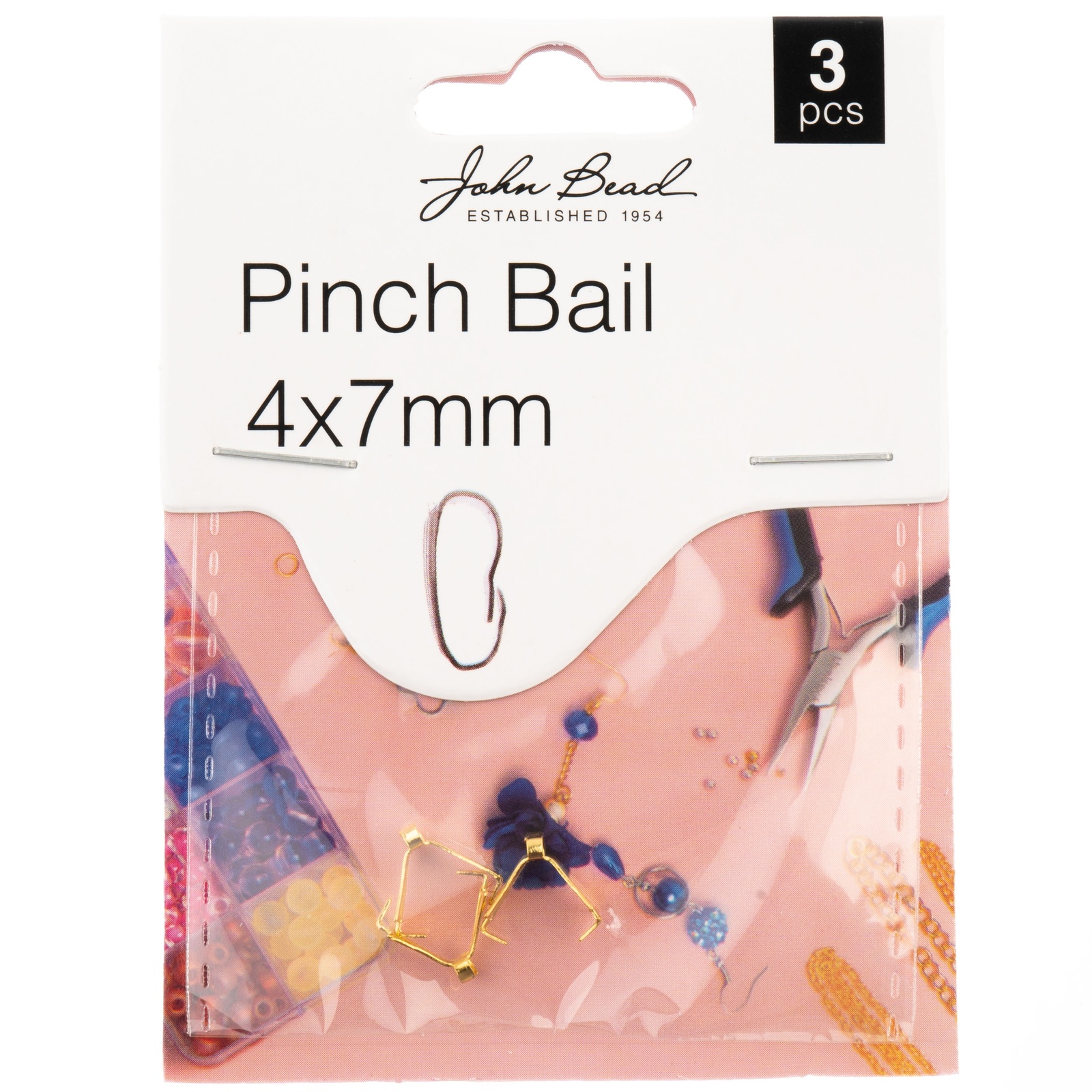 John Bead Pinch Bail 4x7mm 3/Pkg-Gold 1401175 - $7.09