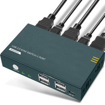 KVM Switch HDMI 2 Port, UHD 4K@60Hz Resolution YUV4:4:4 Downward Compatible - $43.53