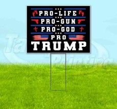 Pro Trump Life God Gun 18x24 Yard Sign With Stake Corrugated Bandit - £20.12 GBP+
