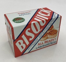 Vintage Bisquick Recipe Index Card Box Tin Metal Betty Crocker 1980 Reproduction - £18.52 GBP