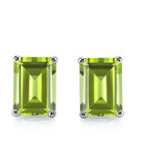 5x7 Emerald Cut Peridot Earrings in Sterling Silver - €49,11 EUR