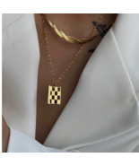 18K Gold filled Stainless steel Tarot card pendant necklace women - $36.32 CAD