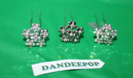 3 Piece Rhinestone Embellished Hair Pins Accessories - £11.60 GBP