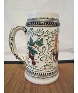 German Beer Stein Musician Scene with Leaf and LRW on Handle Brew Mug Ge... - €16,37 EUR