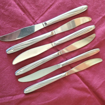 Dynamic Pattern Superior International Stainless 6 Dinner Knives U.S.A. 8 1/4&quot; - £14.79 GBP