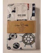 Urban Villa Kitchen Towels Set of 6 Nautical Print White Blue Red Cotton... - £23.31 GBP