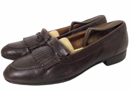 Florsheim Imperial Mens 9 D Leather Kiltie Loafer Brown Made In Italy Shoes - £42.16 GBP