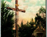 Mission Garden Crucifix Santa Barbara California CA UNP DB Postcard H2 - $3.51