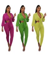 Tie Up Crop Top and Leggings Set - $46.95