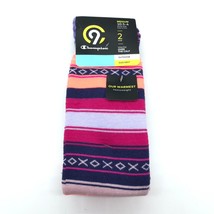 C9 Champion Youth Over the Calf Socks 2 Pair DuoDry Striped Purple Gray 10.5-4 - £6.25 GBP