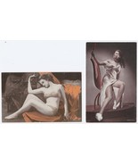 Vintage WWII Era Classic Sexy Glamour Pin-Up Girls Photo Postcard Pair Nice - $152.05 MXN