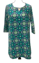 All For Color Womens Pacific Splash Sheath Dress Size S Boho 3/4 Sleeves - £10.79 GBP