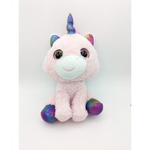Goffa Unicorn Horse 8&quot; Plush Pink Glitter Horn, eyes and feet - £7.10 GBP