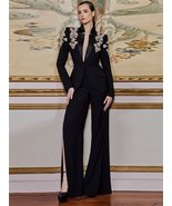 Crystal Embellished Blazer and Flared Pants Set - $149.00