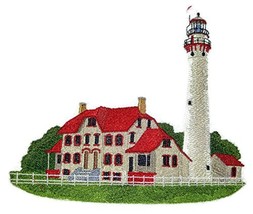 Custom and Unique Lighthouse[Grosse Point Lighthouse] Embroidered Iron on/Sew Pa - £22.62 GBP
