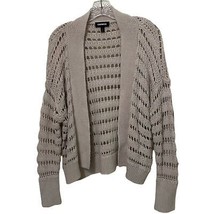 Express Beige Open Knit Cardigan Sweater Womens Size Medium Cotton - $18.00