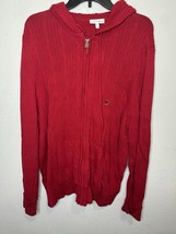 Fashion Bug Red Thick Knit Full Zip Hoodie Sweater Size 3XL - $29.69