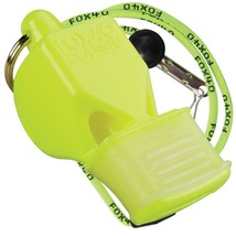 Neon Yellow Fox 40 Classic Cmg Whistle Official Coach Safety Rescue Free Lanyard - $10.99