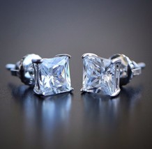 2.5Ct Brilliant Cut Solitaire Men&#39;s Stud Earrings Simulate Diamond in 925 Silver - £22.95 GBP