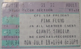 Pink Floyd Ny Giants Std.Ticket Stub David Gilmour 1994 New York Vg+ Cpi - £14.76 GBP