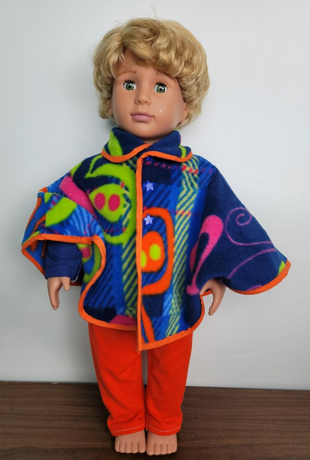 Doll Clothes Fleece Poncho Pants Boy Outfit Shirt Jacket fits American Girl 18" - $17.80