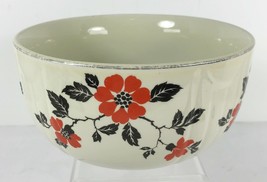 Mixing Serving Bowl 6 1/4 Inch Red Poppy Hall&#39;s Superior Silver Trim - £15.54 GBP