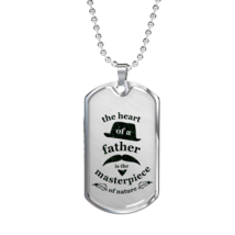 Father gift Dad GiftFathers heart Necklace Stainless Steel or 18k Gold D... - $42.74+