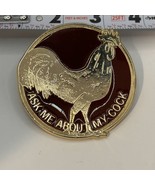 Vintage Rooster Ask me about my Cock belt buckle round - €25,18 EUR