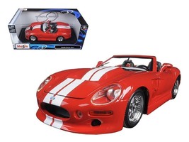 Shelby Series 1 Red with White Stripes 1/18 Diecast Model Car by Maisto - $63.88