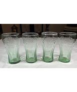 4 Vintage Libbey COKE Glasses 6.25 oz. GREEN Embossed Script  Coca Cola ... - $27.73 CAD