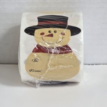 (300) Christmas Snowman Gift Tags Self Adhesive Kraft Christmas Name Tags - £7.00 GBP