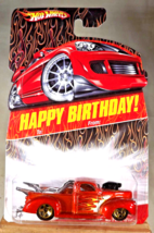 2008 Hot Wheels Happy Birthday &#39;40 FORD TRUCK Red w/Gold 5 Spoke Wheels - £11.41 GBP